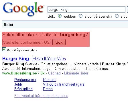 sökning på burger king